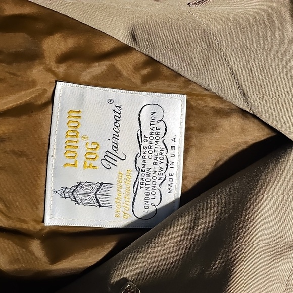 Mens London Fog Tan Trench Coat With 3m Thinsulate Removable Lining 42 Regular - Picture 2 of 8